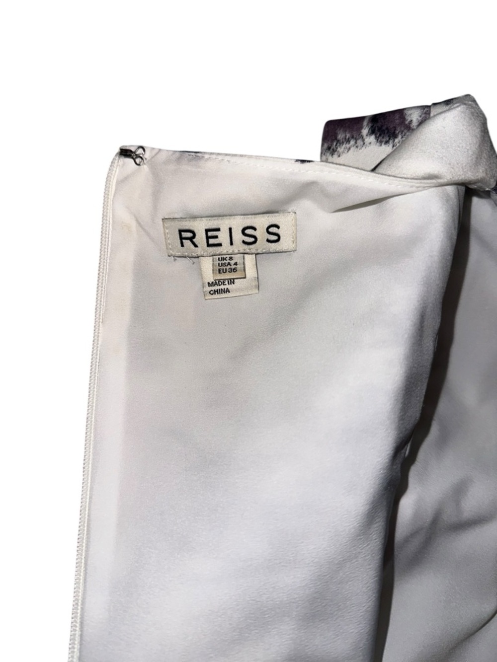 REISS Ottoline A-Line Dress Sleeveless Abstract Blot Print Mini Sz 4 - Picture 3 of 9